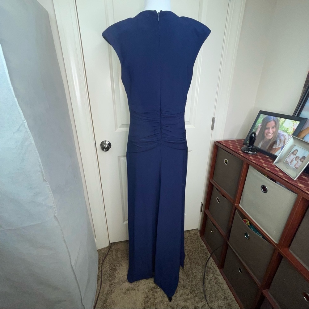 Vince Camuto Navy Blue Maxi Dress with Ruched Waist - Picture 9 of 16